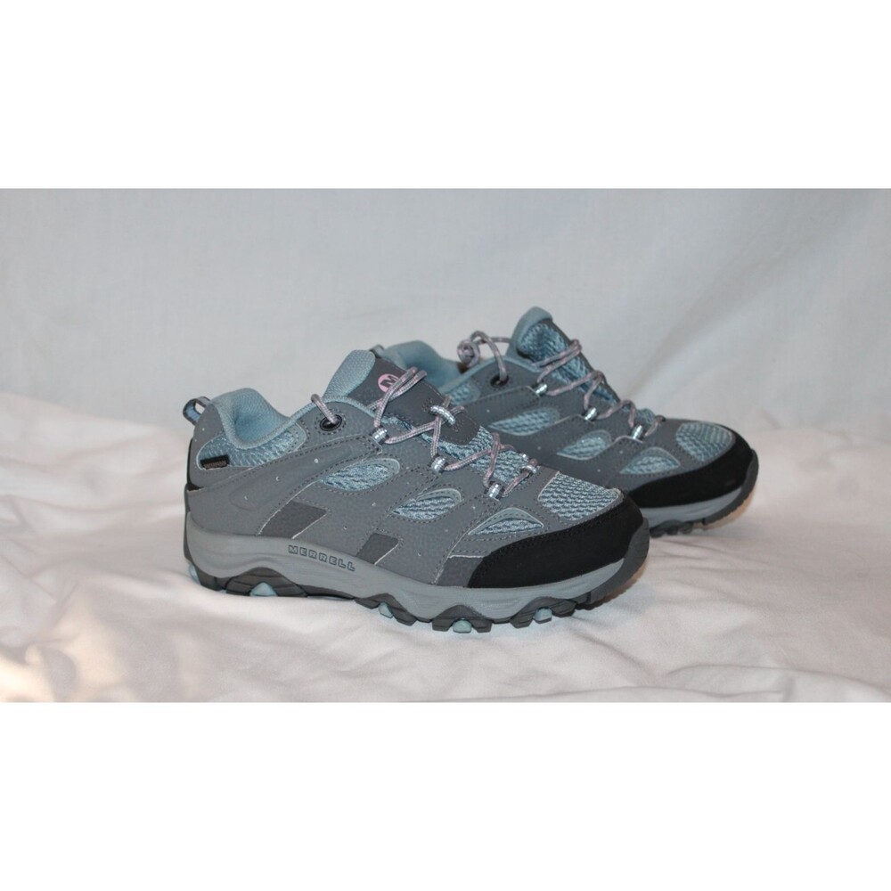 MERRELL Moab Waterproof Hiking Youth 4.5 Women 6 Grey Sneaker Athletic Shoes NEW